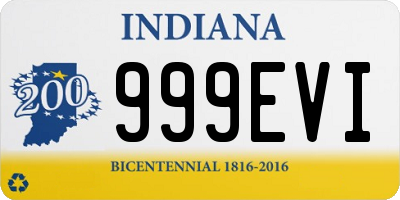 IN license plate 999EVI