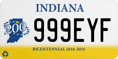 IN license plate 999EYF