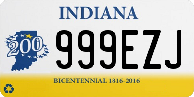 IN license plate 999EZJ