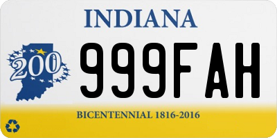 IN license plate 999FAH