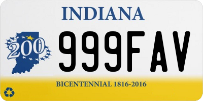 IN license plate 999FAV