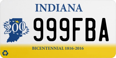 IN license plate 999FBA