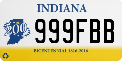 IN license plate 999FBB