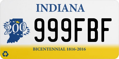 IN license plate 999FBF