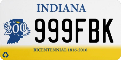 IN license plate 999FBK