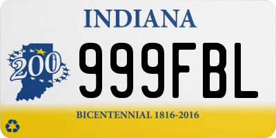 IN license plate 999FBL