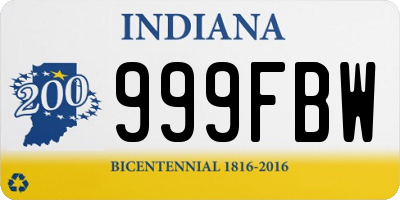IN license plate 999FBW