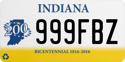 IN license plate 999FBZ