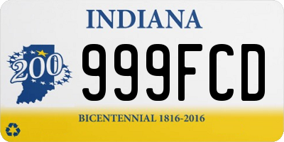 IN license plate 999FCD