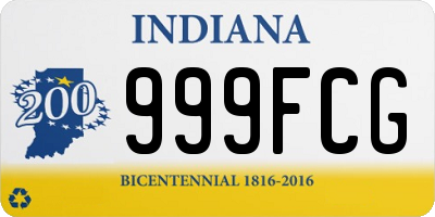 IN license plate 999FCG