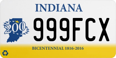 IN license plate 999FCX