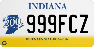 IN license plate 999FCZ