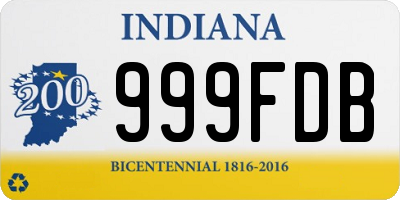 IN license plate 999FDB
