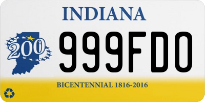 IN license plate 999FDO