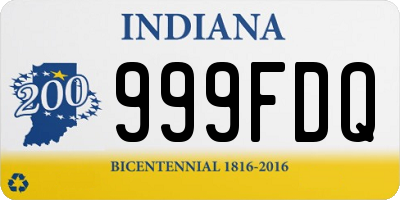 IN license plate 999FDQ