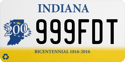 IN license plate 999FDT