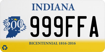 IN license plate 999FFA