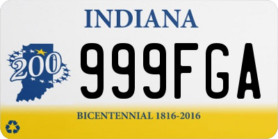 IN license plate 999FGA