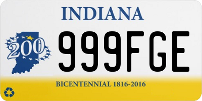 IN license plate 999FGE