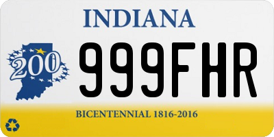 IN license plate 999FHR