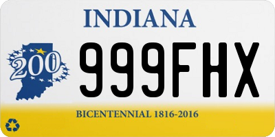 IN license plate 999FHX