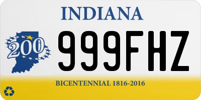 IN license plate 999FHZ