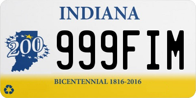 IN license plate 999FIM