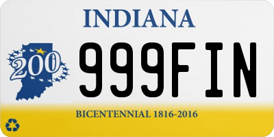 IN license plate 999FIN