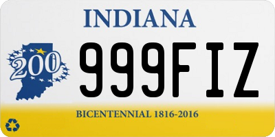 IN license plate 999FIZ