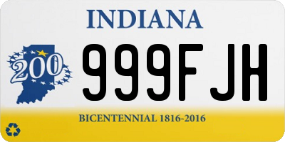 IN license plate 999FJH