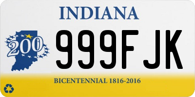 IN license plate 999FJK