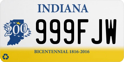 IN license plate 999FJW