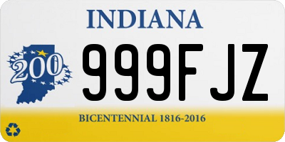 IN license plate 999FJZ