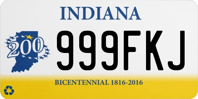 IN license plate 999FKJ