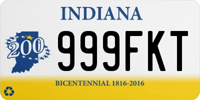 IN license plate 999FKT