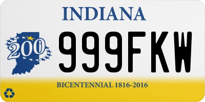 IN license plate 999FKW