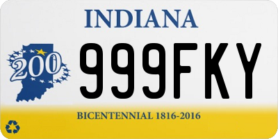 IN license plate 999FKY