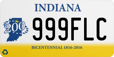 IN license plate 999FLC