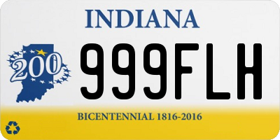 IN license plate 999FLH