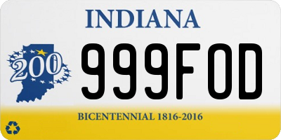 IN license plate 999FOD