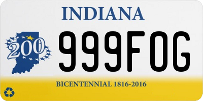 IN license plate 999FOG