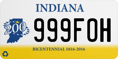 IN license plate 999FOH