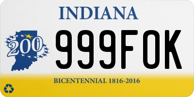 IN license plate 999FOK