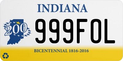 IN license plate 999FOL