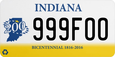 IN license plate 999FOO