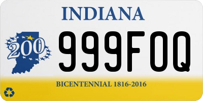 IN license plate 999FOQ