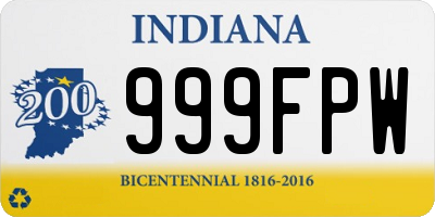 IN license plate 999FPW