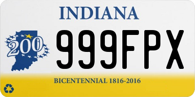 IN license plate 999FPX