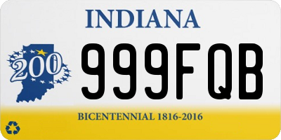 IN license plate 999FQB