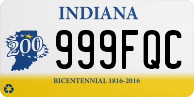 IN license plate 999FQC